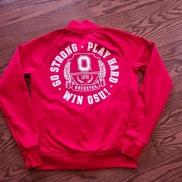Victorias Secret Pink * Ohio State OSU Buckeyes Zip Up Red Jacket Sz XS - Picture 4 of 8